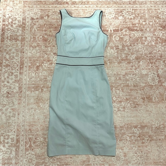Y2K Baby Blue High Neck Fitted Dress - Picture 2 of 11